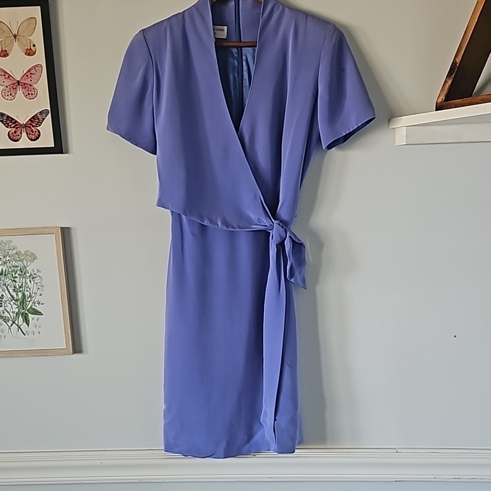 Vintage 90s Elegant Purple Wrap Dress